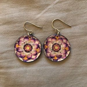 Purple Flower Earrings